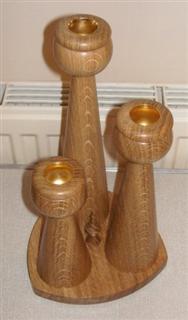 Oak candle sticks by Pat Hughes